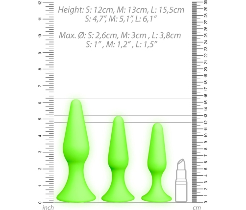 Butt Plug Set - Glow in the Dark