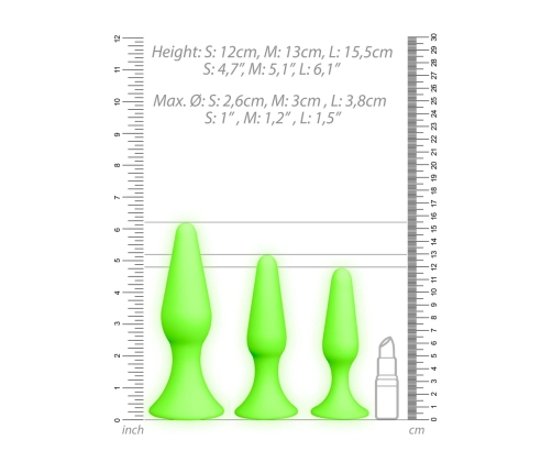 Butt Plug Set - Glow in the Dark