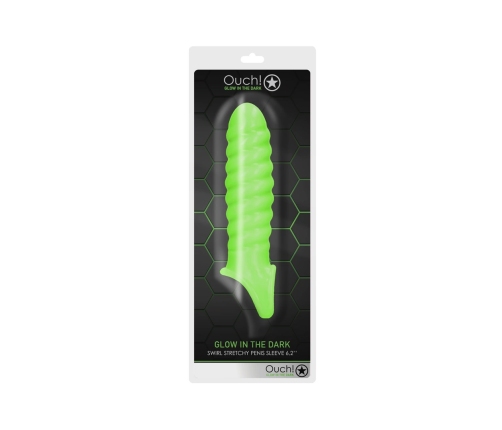 Swirl Stretchable Penis Sheath - Glow in the Dark