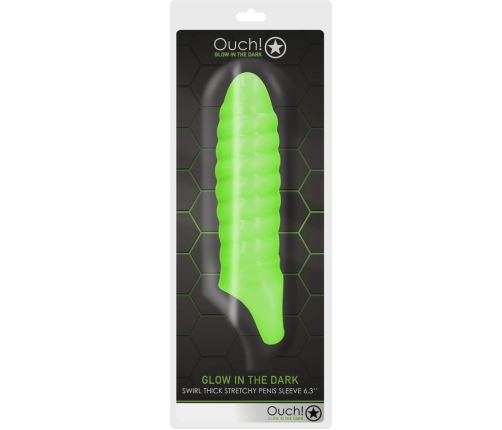 Swirl Thick Stretchy Penis Sheath - Glow in the Dark