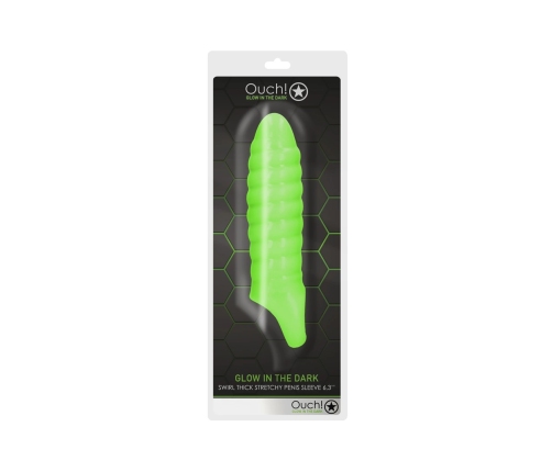 Swirl Thick Stretchy Penis Sheath - Glow in the Dark