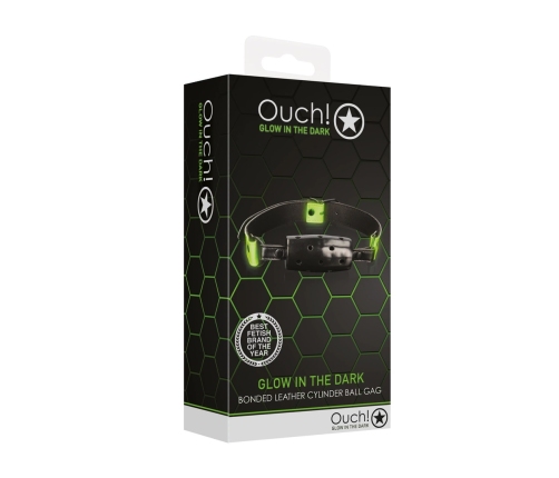 Ouch! Cylinder Gag Glow in the Dark - Neon Green Adjustable Model