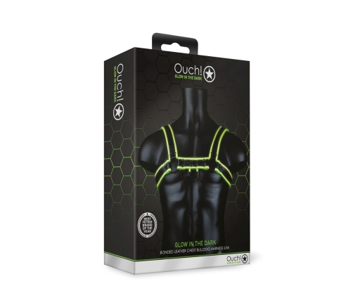 Chest Bulldog Harness - Glow in the Dark - S/M