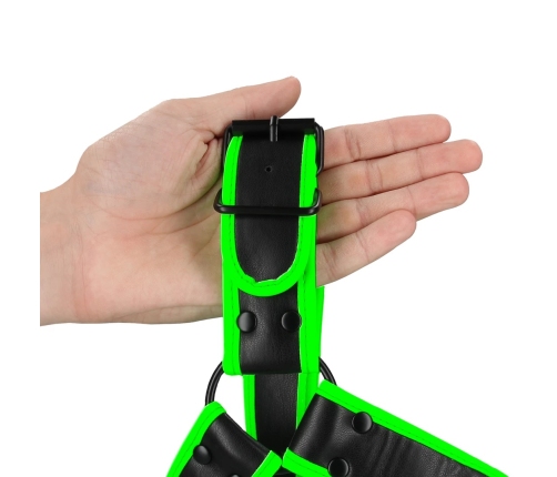 Chest Bulldog Harness - Glow in the Dark - S/M