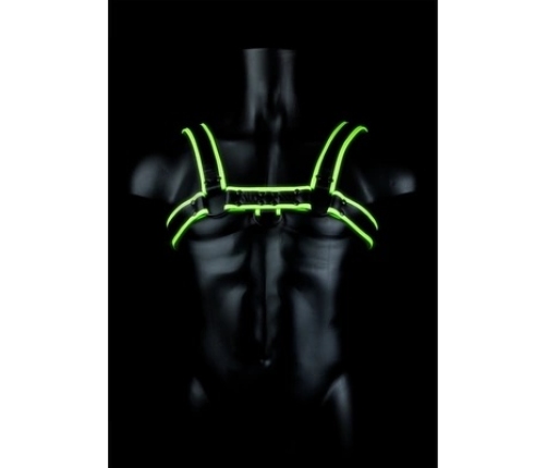 Chest Bulldog Harness - Glow in the Dark - S/M