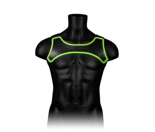 Ouch! Neoprene Harness Glow in the Dark Adjustable S/M Green