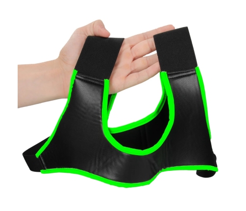Ouch! Neoprene Harness Glow in the Dark Adjustable S/M Green