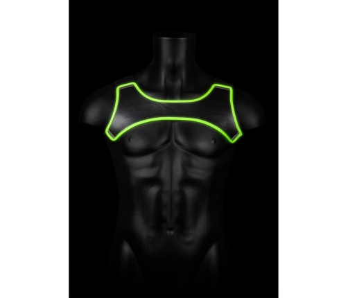 Ouch! Neoprene Harness Glow in the Dark Adjustable S/M Green
