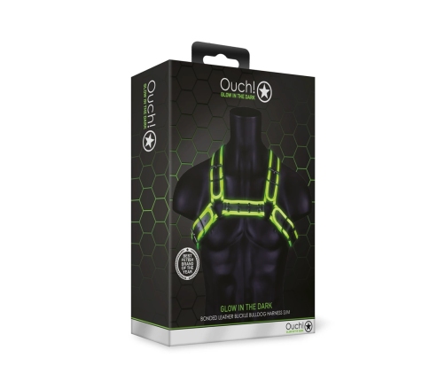 Bulldog Harness with Buckle - Glow in the Dark - S/M