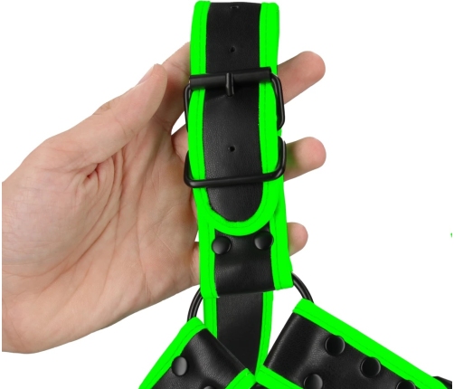Bulldog Harness with Buckle - Glow in the Dark - S/M
