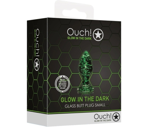 Glass Butt Plug - Glow in the Dark - Small