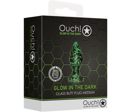 Glass Butt Plug - Glow in the Dark - Medium