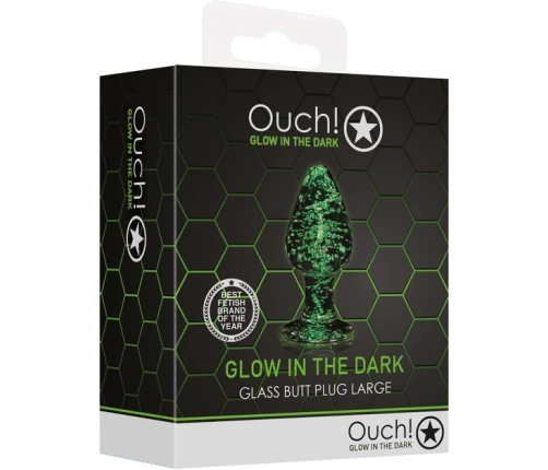 Glass Butt Plug - Glow in the Dark - Large