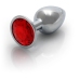 Ouch! Aluminum Intimate Plug Small - Silver, Round Gem Base