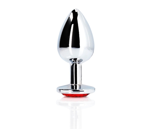 Ouch! Aluminum Intimate Plug Small - Silver, Round Gem Base