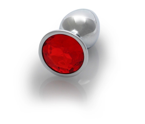 Ouch! Aluminum Intimate Plug Small - Silver, Round Gem Base