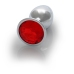 Ouch! Aluminum Intimate Plug Small - Silver, Round Gem Base