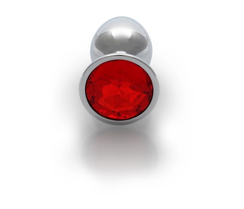 Ouch! Aluminum Intimate Plug Small - Silver, Round Gem Base