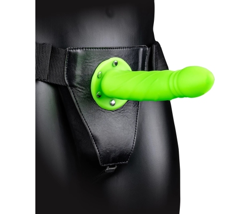 Glow in the Dark Twisted Hollow Strap-On - 8 / 20 cm