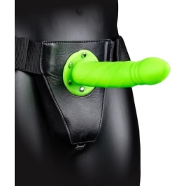 Glow in the Dark Twisted Hollow Strap-On - 8 / 20 cm