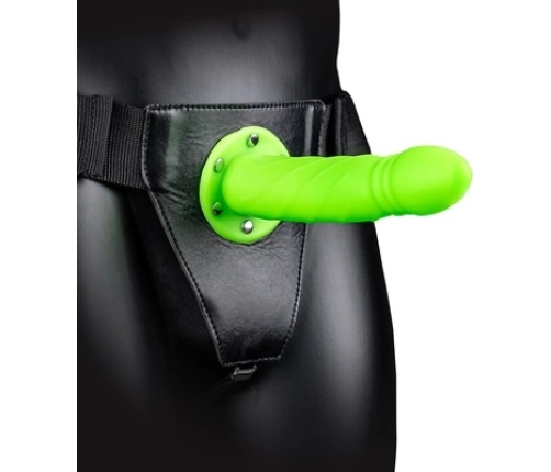 Glow in the Dark Twisted Hollow Strap-On - 8 / 20 cm