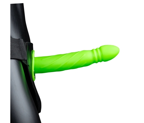 Glow in the Dark Twisted Hollow Strap-On - 8 / 20 cm