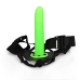 Glow in the Dark Textured Curved Hollow Strap-On - 8 / 20 cm
