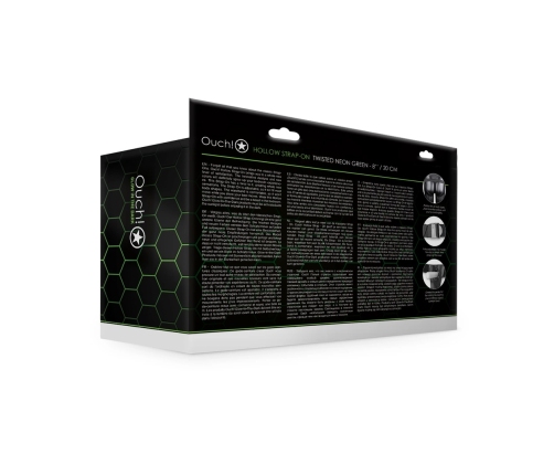 Glow in the Dark Curved Hollow Strap-On - 8 / 20 cm