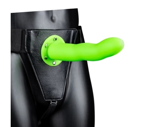 Glow in the Dark Curved Hollow Strap-On - 8 / 20 cm