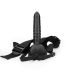 Ribbed Hollow Strap-On with Balls - 8 / 21 cm