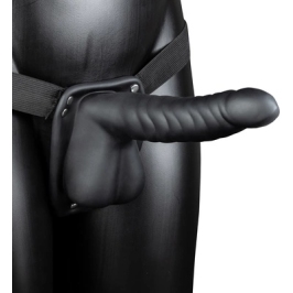 Ribbed Hollow Strap-On with Balls - 8 / 21 cm