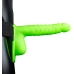 Glow in the Dark Ribbed Hollow Strap-On with Balls - 8 / 21 cm