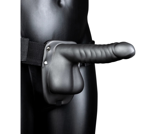 Ribbed Hollow Strap-On with Balls - 8 / 21 cm