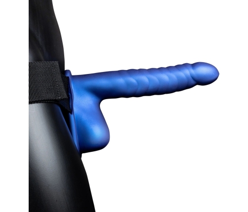 Ribbed Hollow Strap-On with Balls - 8 / 21 cm