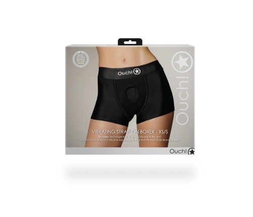 Vibrating Strap-on Boxer - XS/S - Black