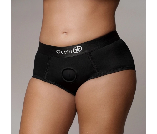 Vibrating Strap-on Brief - XL/XXL - Black