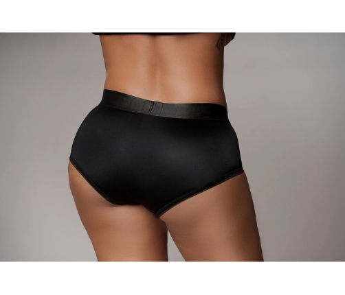 Vibrating Strap-on Brief - XL/XXL - Black