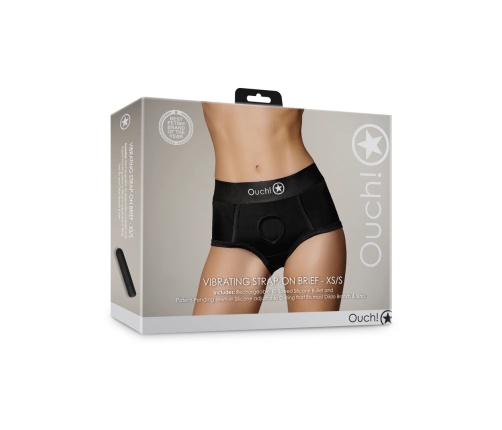 Vibrating Strap-on Brief - XS/S - Black
