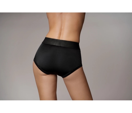 Vibrating Strap-on Brief - XS/S - Black