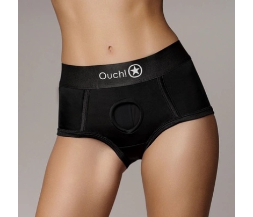 Vibrating Strap-on Brief - XS/S - Black