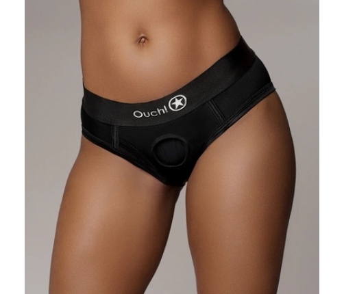 Vibrating Strap-on High-cut Brief - M/L - Black