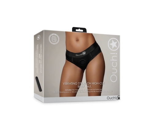 Vibrating Strap-on High-cut Brief - M/L - Black