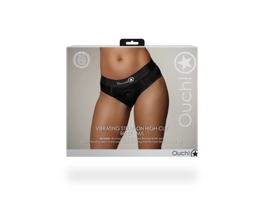 Vibrating Strap-on High-cut Brief - M/L - Black
