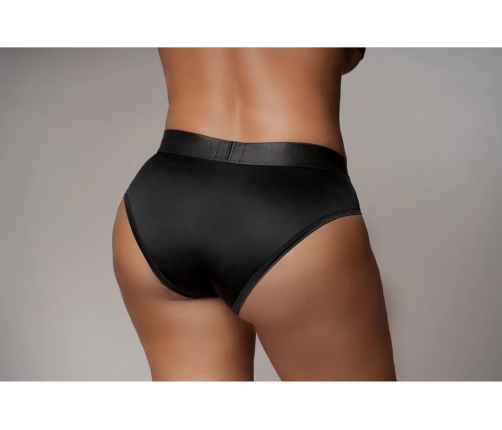 Vibrating Strap-on High-cut Brief - XL/XXL - Black