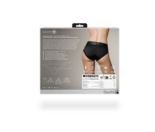 Vibrating Strap-on High-cut Brief - XS/S - Black