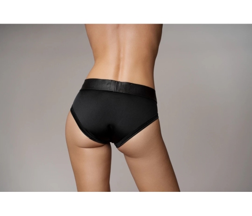 Vibrating Strap-on High-cut Brief - XS/S - Black