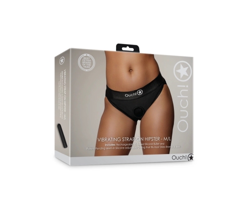 Vibrating Strap-on Hipster - M/L - Black