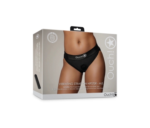 Vibrating Strap-on Hipster - M/L - Black