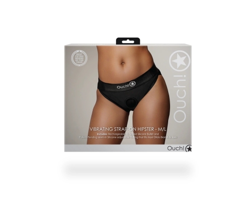 Vibrating Strap-on Hipster - M/L - Black