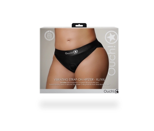 Vibrating Strap-on Hipster - XL/XXL - Black